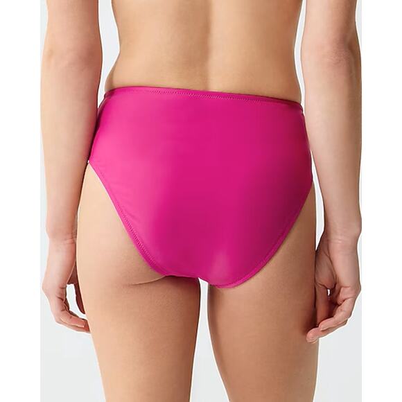 J Crew Womens Size XS High Rise Full Coverage Bikini Bottom Pink Stretch BM642 - Picture 2 of 8